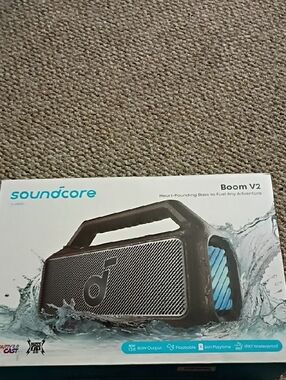 Anker Soundcore Boom V2 Portable Bluetooth Speaker - Black with Blue Accents
